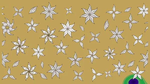 Davetiye ve kartpostal tasarımı için dekoratif çiçek unsurları. Yapraklı çizim şekli. Tekstil için figür. Poster ya da kapak için arka plan. Sevimli zarif çiçekler Raster illüstrasyonu.