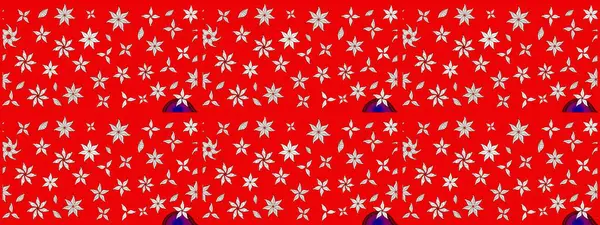 Çiçek buketleriyle klasik bir eskiz şekli. Raster illüstrasyonu. Kırmızı renklerde.