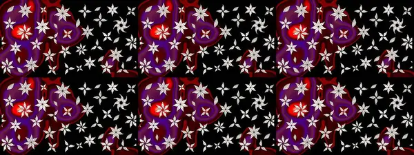 Kumaş desenli papatya çiçeği detayı. Siyah renkte çiçekler.