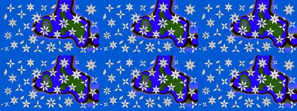 Elle boyanmış suluboya resim çizimleri, çiçekler ve bitkiler. Mavi renkte çiçekler.