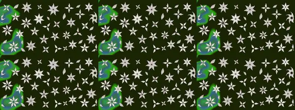 Raster Illustrasyon 'daki Çiçek Deseni' nin son moda çizimi. Gri renkli çiçekler. Renkli Yaz Temalı eskiz kalıbı. Düz Çiçek Elementleri Tasarımı.