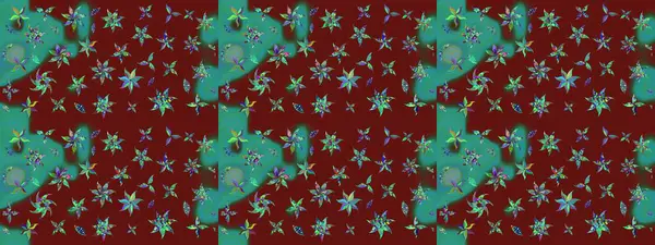 Düz Çiçek Elementleri Tasarımı. Kırmızı renkte çiçekler. Renkli Bahar Teması eskiz kalıbı. Sevimli çiçek raster deseni.