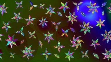 Suluboya, elle çizilmiş. Eskiz arkaplan modeli. Raster hisseleri. Yeşilde çiçekler.