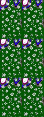 Küçük çiçekteki sevimli çiçek deseni. Yumuşak, yeşil renkli yaz çiçekleri. Raster deseni. Raster illüstrasyonu.