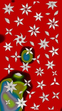 Vadinin çiçekleri kırmızı renklerde. Raster çiçek desenleri çiziyor..