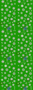 Raster illüstrasyonu. Raster illüstrasyonu. Yeşil renkli çiçekler. Çiçek desenli çizim. Asya tekstil tarzında.