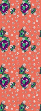 Yumuşak fayans. Paketleme, tekstil, duvar kâğıdı için çiçek eskizi. Yumuşak pamuk tasarımı. Raster 'ın taze dokusu. Klasik çiçek deseni.