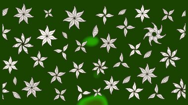 Vadinin yeşil renkli çiçekleri. Çiçeksel çizim kalıbının çizimi.