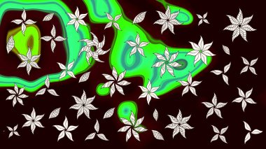 Etnik Mandala havlusu. Taslak süsleme izi. Raster Henna tarzı. Sınır Kızılderili çiçekli paisley patten. Tebrik kartı arkaplanı, boyama kitabı, arkaplan, tekstil için kullanılabilir.