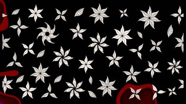 Çiçekli eskiz çizimi. Düz Çiçek Elementleri Tasarımı. Siyah renkli çiçekler. Renkli Yaz Teması çizim şablonu.