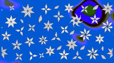 Çiçek kompozisyonu, el boyası, hassas şablon. Üst manzara, yumuşak stil. Sevgililer günü ve tebrik kartı konsepti için şık bir davetiye. Mavi renkte manzaralı çiçek deseni.