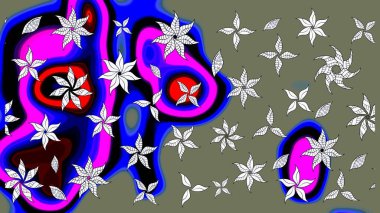 Karalama çiçekleri çizim kalıbı. Raster deseni. Sanat, çiçeklere ilham verir ve arka plan bırakır. Yeşil el çizimi desen.