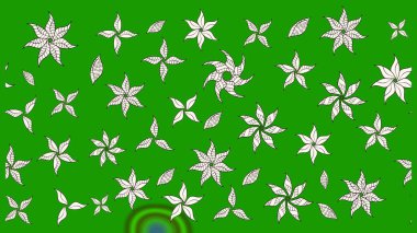 Yeşil renkli yeşil papatya deseni. Raster illüstrasyonu. Yeşil renklerde.