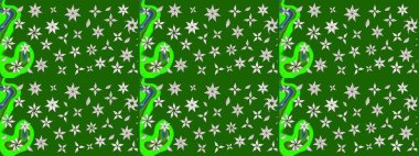 Raster güzel bir çiçek deseni çizmiş. Nazik romantik baskı. Tatil havası. Yeşil renkli çiçekler. Bahar mevsimi.