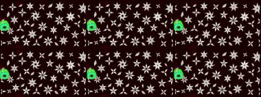 Çok renkli, zarif küçük çiçekler ve siyah renkli komik böcekler, raster desen, illüstrasyon..