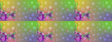 Çiçekli karalama şeklinde Raster çiçek deseni. Nazik, narin çiçek arkaplanı. Tarafsız renklerde çiçekler.