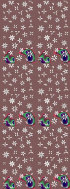 Kahverengi renkli çiçekler. Düz Çiçek Elementleri Tasarımı. Çiçek desenli eskiz, yaz çiçekleri. Renkli Bahar Teması çizim şablonu.