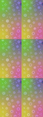 Raster illüstrasyonu. Tarafsız renklerde çiçekler. Asya tekstil tarzında. Çiçek desenli çizim. Raster illüstrasyonu.