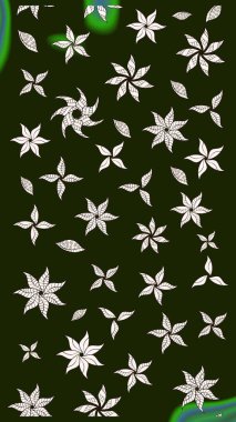 Küçük çiçekteki sevimli çiçek deseni. Raster illüstrasyonu. Güzel karalamalı çiçek desenli çizim. Güzel kumaş deseni.