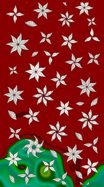 Çiçek ve yapraklı çiçek deseni. Küçük çiçekli şirin bir desen. Raster illüstrasyonu.