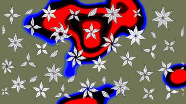 Çiçekler suluboya eskiz deseni. Raster Stili kumaş deseni.