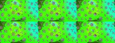 Renkli Bahar Teması eskiz kalıbı. Düz Çiçek Elementleri Tasarımı. Yeşil renkli çiçekler. Çiçekle çizim deseni.