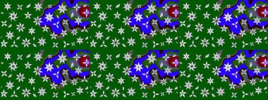 Güzel kumaş deseni. Raster illüstrasyonundaki çiçek desenli çizim. Renkli Bahar Teması eskiz kalıbı. Düz Çiçek Elementleri Tasarımı.