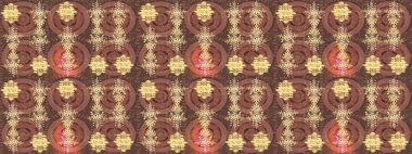 Kahverengi, bej ve sarı kar taneleri. Noel ve yeni yıl moda baskıları için tatil tasarımı. Kar tanelerinin soyut arkaplanlı Noel şablonu. Raster illüstrasyonu.