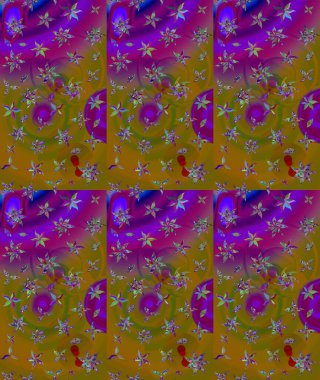 Parlak çiçekli kolaj çiçekleri kahverengi. Çiçek tasarımı için inanılmaz bir kolaj cenneti tarzı. Çiçekli zambaklar eskiz arka planı.