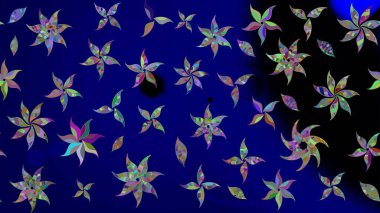 Sketch Floral Pattern in Raster illustration. Fancy fabric pattern. Colour Spring Theme sketch pattern Background. Flat Flower Elements Design.