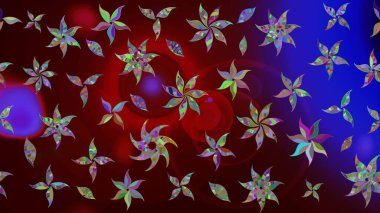 Güzel kumaş deseni. Raster illüstrasyonu. El çizimi. Çiçekler, dallar, otlar ve çiçekler.