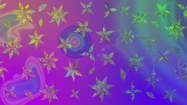 Renkli Bahar Teması eskiz kalıbı. Sevimli çiçek raster deseni. Düz Çiçek Elementleri Tasarımı. Mor renkte çiçekler.