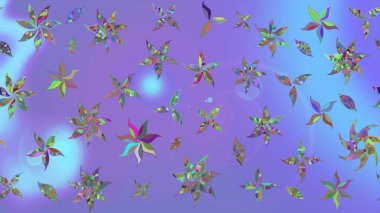 Çiçek desenli eskiz. Renkli Bahar Teması eskiz kalıbı. Mor renkli çiçekler. Düz Çiçek Elementleri Tasarım Raster illüstrasyonu.