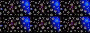 Siyah renkli çiçekler. Renkli Bahar Teması eskiz kalıbı. Raster illüstrasyonundaki çiçek desenli çizim. Düz Çiçek Elementleri Tasarımı.