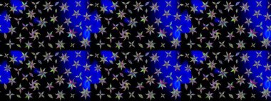 Suluboya çiçekli çiçek deseni. Siyah renkte güzel bir tekstil. Raster illüstrasyonu.