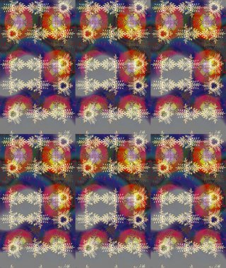 Raster Noel soyut renkli arka plan ve tatlı kar tanesi. Farklı kar taneleri toplayıcısı, gri, kahverengi ve menekşe rengi kış elementleri..