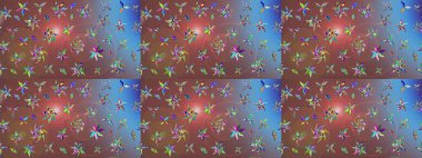 Raster illüstrasyonu. Güzel kumaş deseni. El çizimi. Çiçekler, dallar, otlar ve çiçekler.