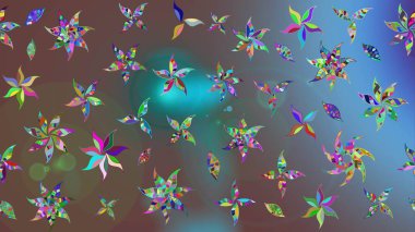 Sevimli çiçek raster deseni. Renkli Yaz Temalı eskiz kalıbı. Modaya uygun kumaş deseni. Düz Çiçek Elementleri Tasarımı.