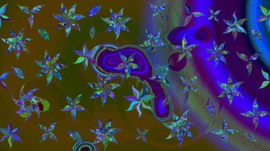 Eskiz arkaplan modeli. Suluboya, elle çizilmiş. Kahverengi üzerine çiçekler. Raster stoku.