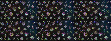 Bir sürü gri ve soyut çiçekli tropik eskiz deseni. Varicologray Raster çizimi. Küçük çiçekte sevimli çiçek deseni var..