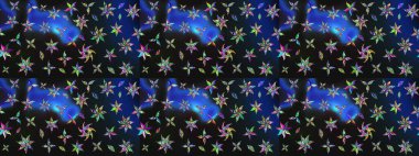 Çiçek desenli çizim. Raster illüstrasyonu. Gri renkli çiçekler. Asya tekstil tarzında. Raster illüstrasyonu.