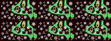 El çizimi, soyut ve süslü elementler. Yaz çiçekleri teması. Klasik çiçekler. Suluboya resim taklit Raster çizimi. Siyah renkler.