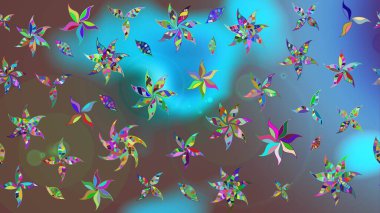 Süslü kumaş deseni. Raster deseni. Çiçekli çiçek deseni, suluboya..