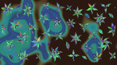 Kahverengi renkte kahverengi papatya deseni. Raster illüstrasyonu. Kahverengi renklerde.