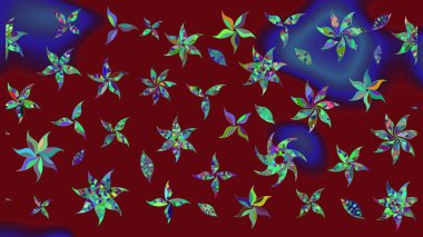 Kırmızı renkte güzel çiçekler olan eskiz deseni, suluboya çiçek deseni, duvar kağıdı, kart ya da kumaş için fayanslı. Raster..