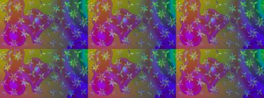 Mor renkli çiçekler. Sevimli çiçek raster deseni. Düz Çiçek Elementleri Tasarımı. Renkli Yaz Teması çizim şablonu.