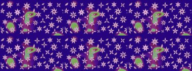 Güzel kumaş deseni. El çizimi. Raster illüstrasyonu. Çiçekler, dallar, otlar ve çiçekler.