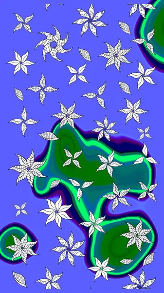 Mavi renkli çiçekler. Düz Çiçek Elementleri Tasarımı. Güzel çiçek deseni. Renkli Bahar Teması çizim şablonu.