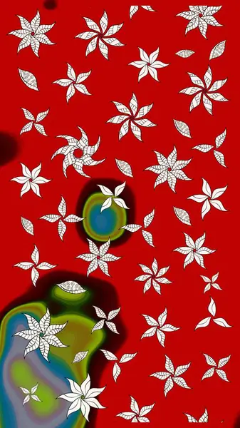 Vadinin çiçekleri kırmızı renklerde. Raster çiçek desenleri çiziyor..