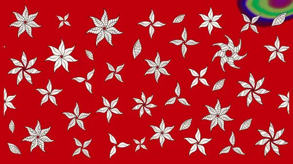 Taslak desenli, modaya uygun kumaş deseni. Şirin çiçek elementleri. Düz Çiçek Elementleri Tasarımı. Raster illüstrasyonu. Renkli Bahar Teması çizim şablonu.